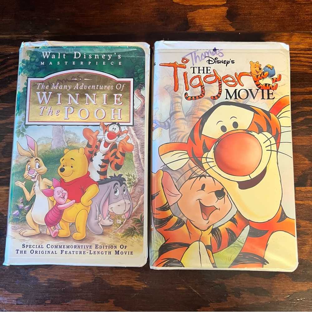 Disney's Winnie the Pooh and Tigger Movie VHS Set - Colorful Covers